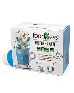 FoodNess Unicorn Latte package and capsule for Dolce Gusto
