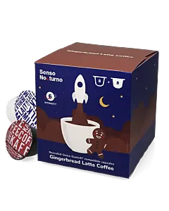 Senso Nocturno Gingerbread Latte Coffee package and capsule for Dolce Gusto