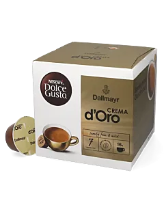 Dallmayr Crema d'Oro package and capsule for Dolce Gusto
