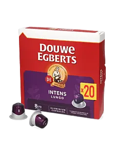 Douwe Egberts Lungo 8 Intense XL package and capsule for Nespresso&Acirc;&reg;