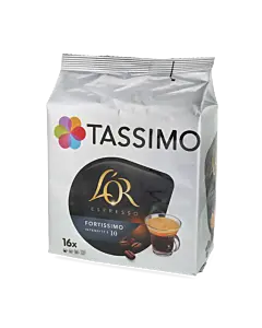 L'OR Fortissimo package and capsule for Tassimo