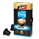 Café René Espresso Decaffeinato package and capsule for Nespresso®
