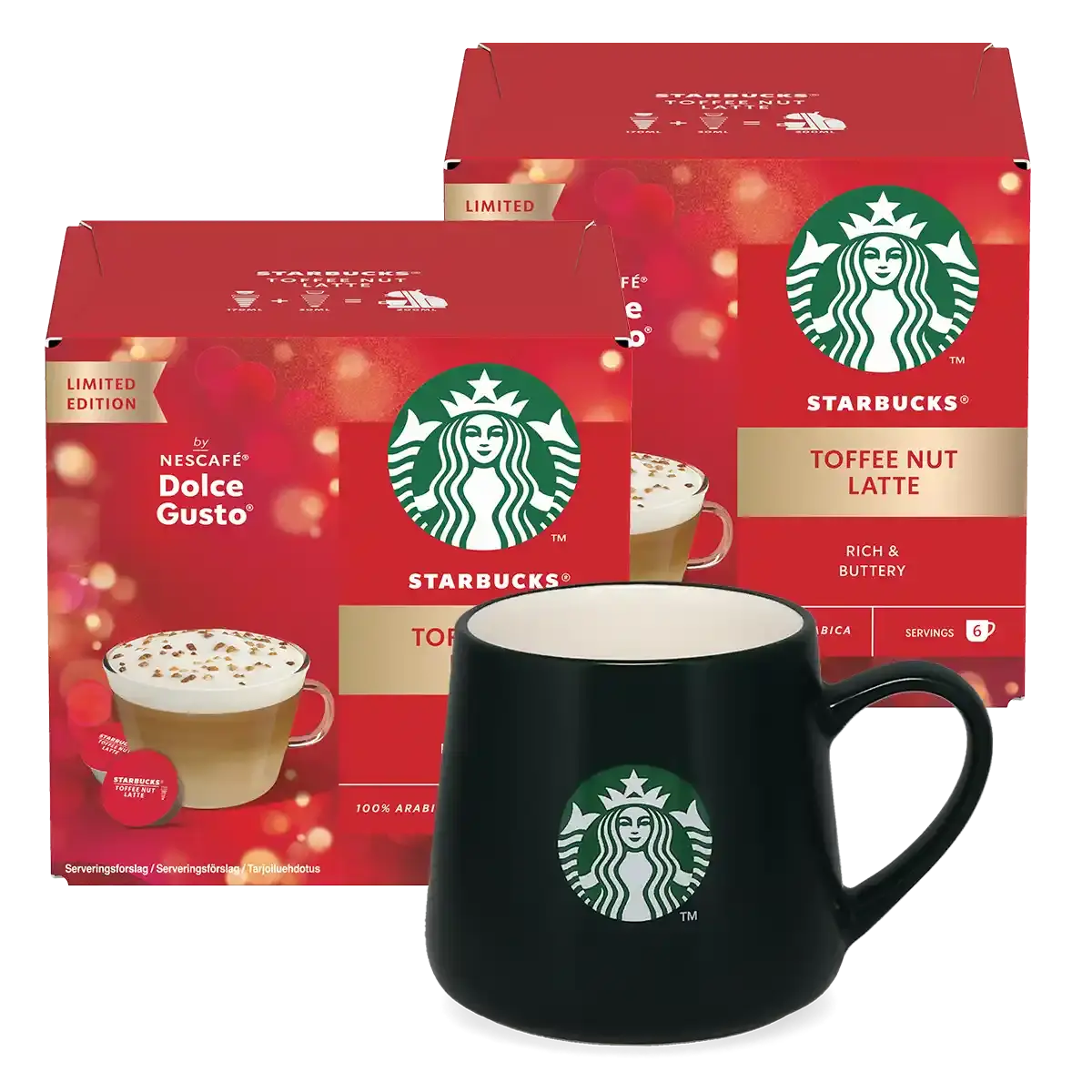 Pacote Toffee Nut Latte + caneca verde-escura